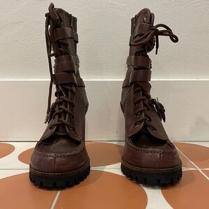 Ash Brown Leather Winona Lug Boot